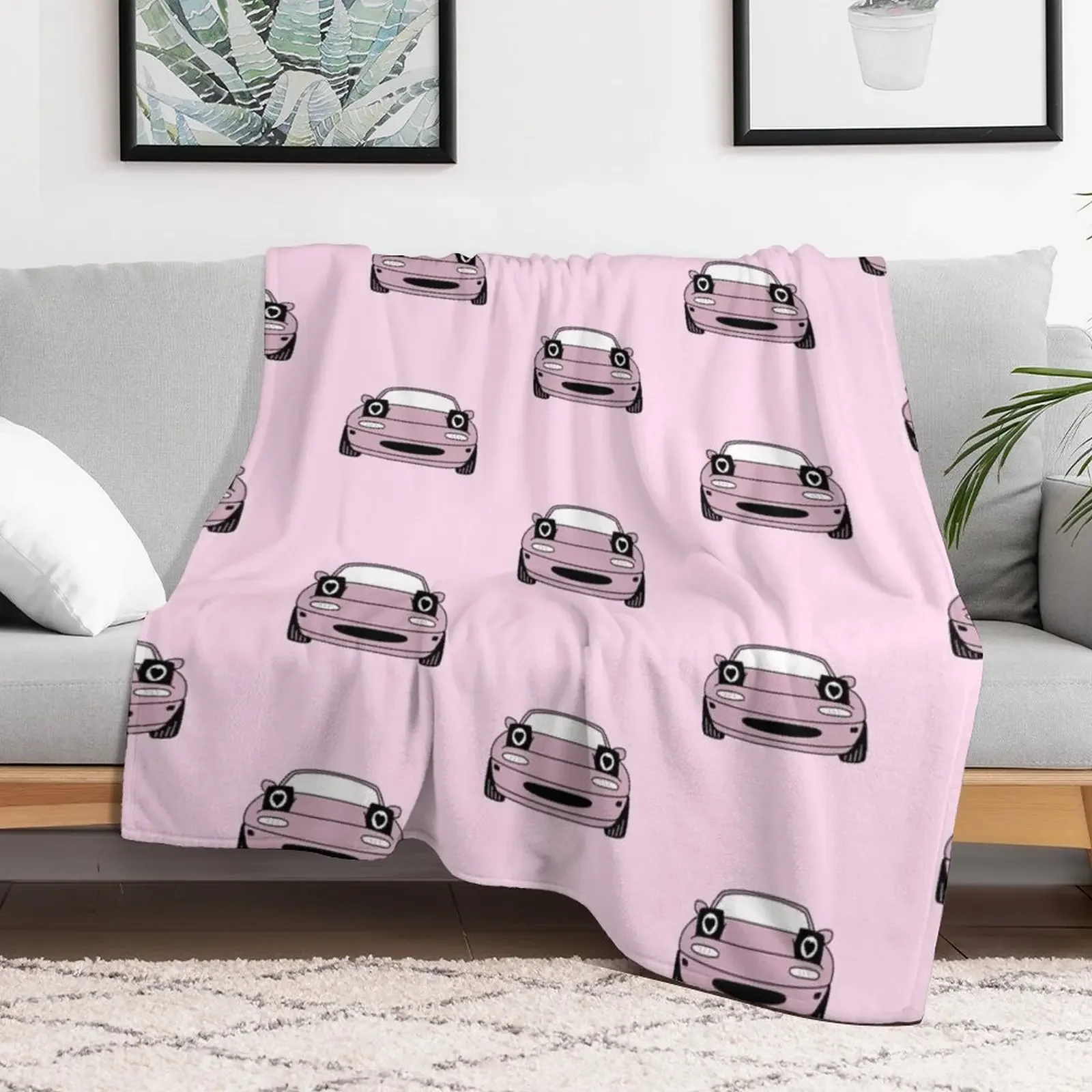 heart eyes miata pink Throw Blanket funny gift Heavy Sofa warm winter Blankets