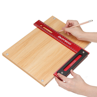Enjoywood L-Shaped Aluminum Alloy Square Right Angle Ruler 300x200mm Metric Imperial Measurements Ruler Guage Woodworking Tool