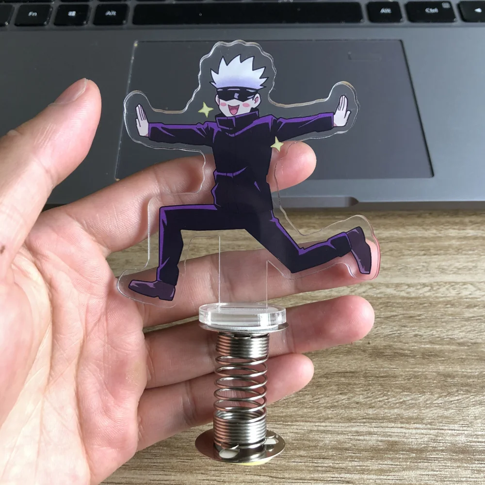 Anime Jujutsu Kaisen Gojou Shake Action Figure Stand Model Plate Desk Decor Cute Shaking acrilico Standing Sign Toy Fans Gifts