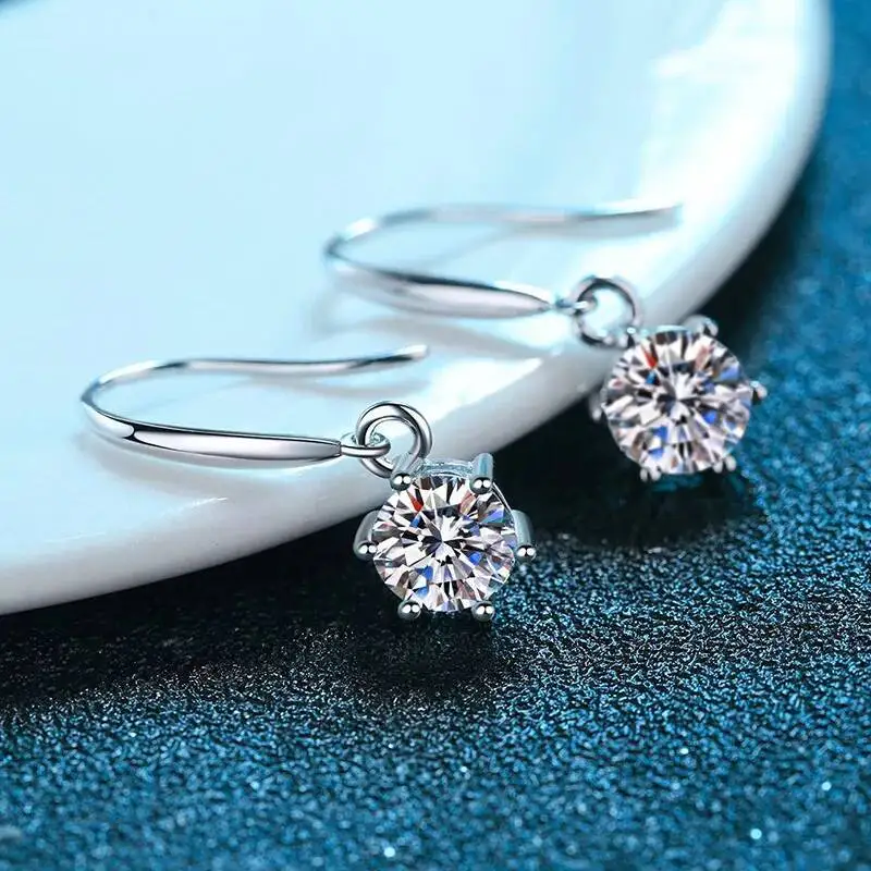 JoiasHome Tropfenohrringe aus 925er-Sterlingsilber, 0,5 Karat, funkelnder Moissanit, für Damen, klassischer edler Schmuck, besteht den Diamanttest – Detail 3