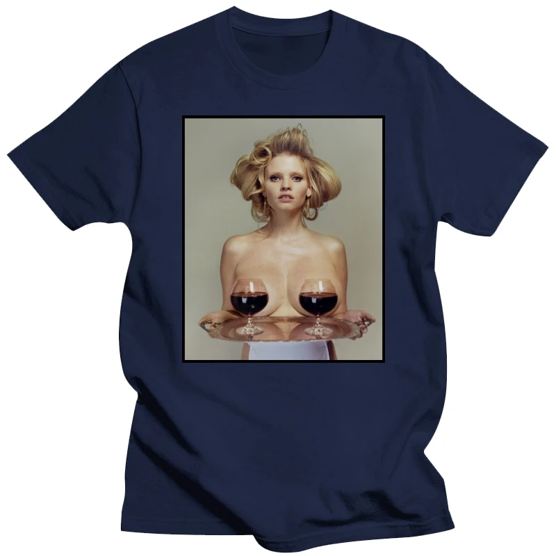 Lara Stone Topless Vine Glasses Magazine Cover Maid Men Women Unisex T-shirt 895