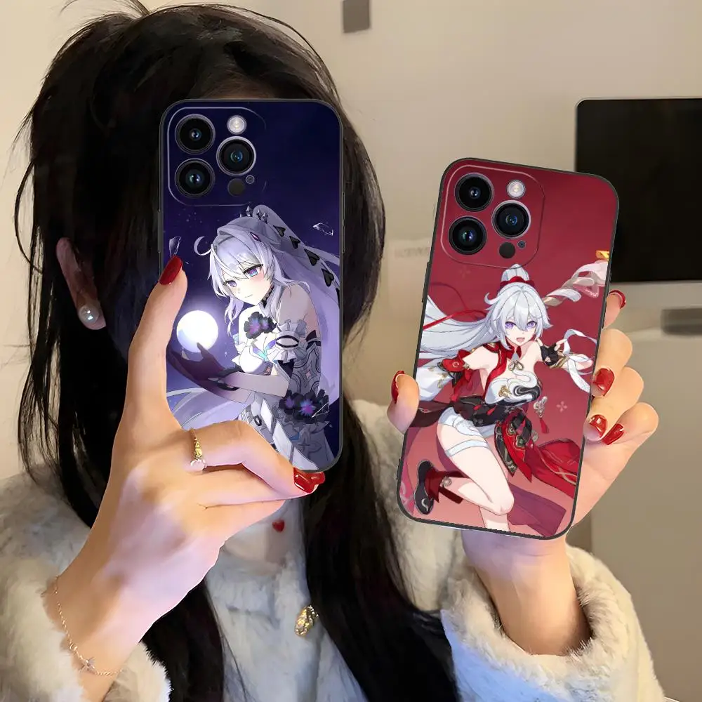 

Honkai Kiana Kaslana Phone Case for iPhone 17 16 15 14 13 12 11 X XR XS 8 7 Pro Max Plus Mini Colour Protective Cover Luxury