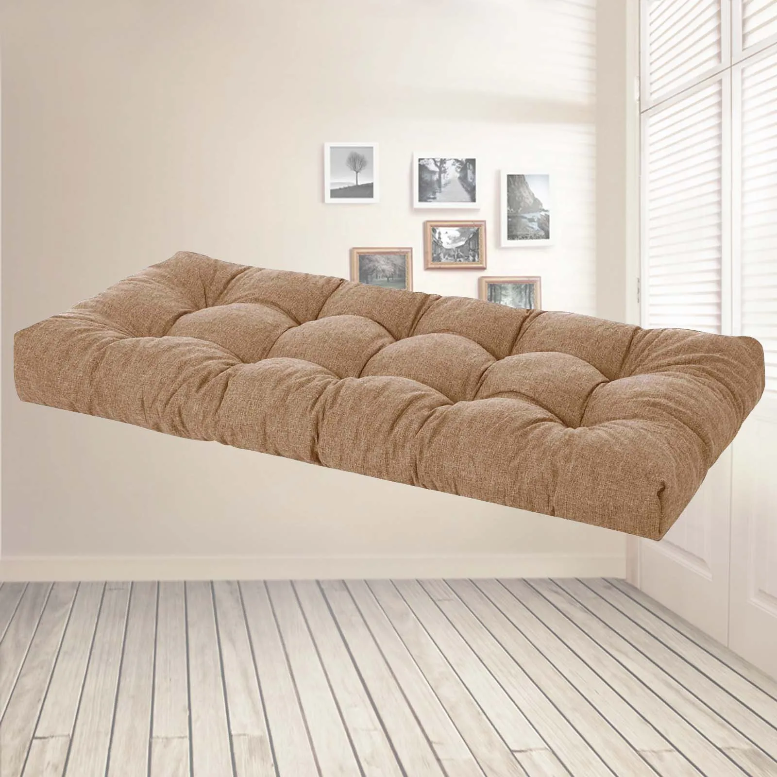 Flachs-Fensterbank-Kissen für Schlafzimmer, Bankkissen für Esszimmer, lange Stuhlsitze, Terrassenpolster, Erkerfenstermatten für den Garten