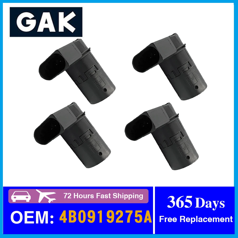 GAK Brand 4PCS 7M3919275A PDC Parking Sensor for Audi VW Seat Skoda Ford Galaxy Sharan A2 A3 A4 A6 4B0919275A