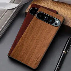 Case for Google Pixel 9 10 Pro XL 10A 9A coque durable wooden pattern leather cover for google 10a case funda