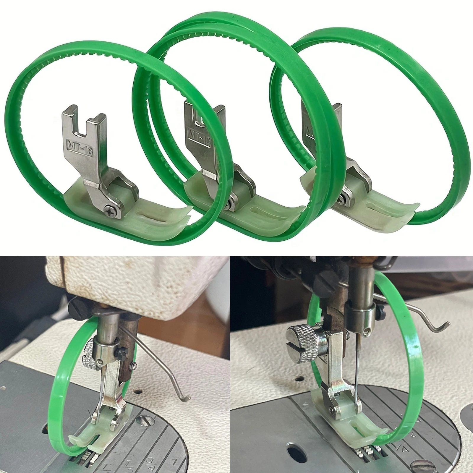 1 PCS MT-18 Doppel Grün Roller Nähfuß Leder Beschichtet Stoff Nähfuß Für Industrielle Nähmaschine Zubehör