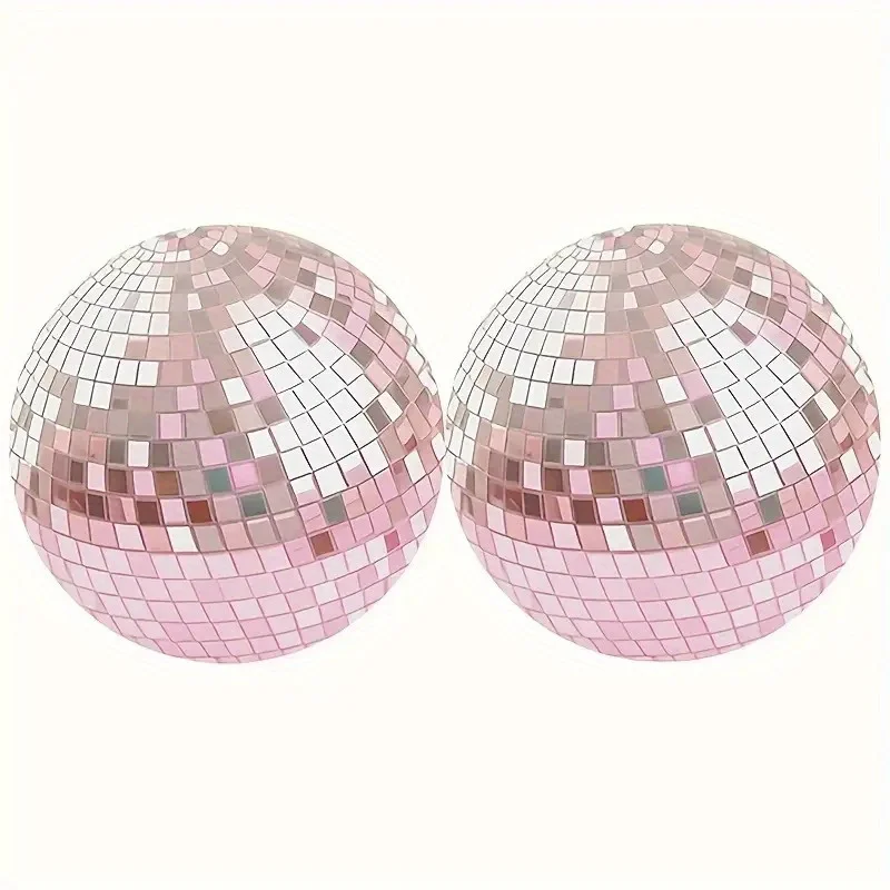 Picture 4: Set Of 2 Pink Disco Ball Coasters With A Simulated Design, Perfect For Car Cup Holders. An Original And Imaginative Present For