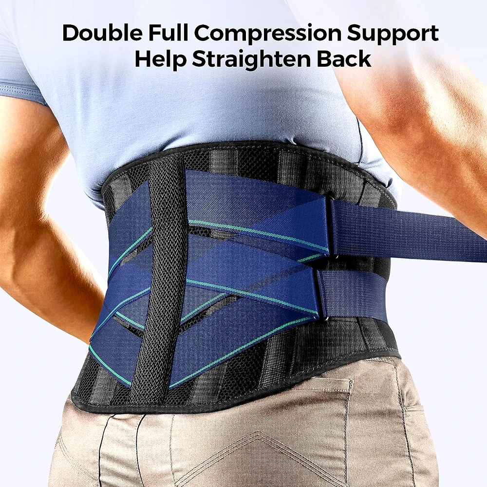 1Pcs Back Brace for Lower Back Pain Relief, Lower Back Pain with 6 Stays, Herniated Disc, with Lumbar Support Pad for Men/Women