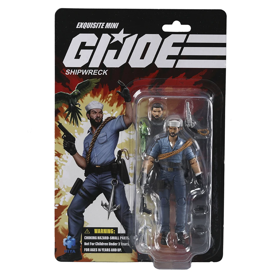 Figura de Acción G.I.Joe Shipwreck de la Serie Mini Exquisita HIYA, Escala 1/18, 4 Pulgadas