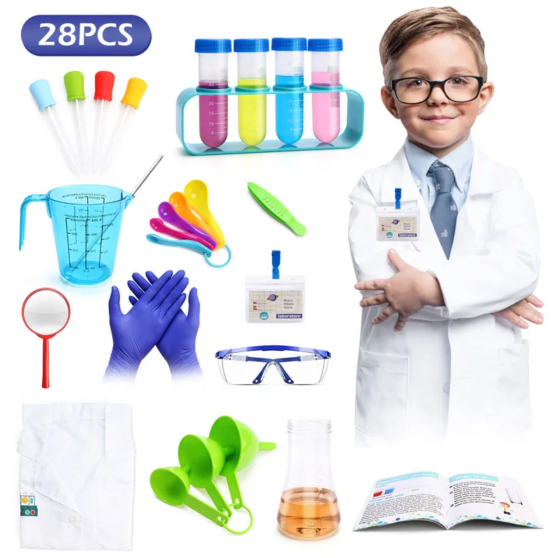 

Kids Science Laboratory Teaching Aids Toys Kit Educational Toys For Children Chemical Tools STEM Toys Funny Learning Toy Indoor