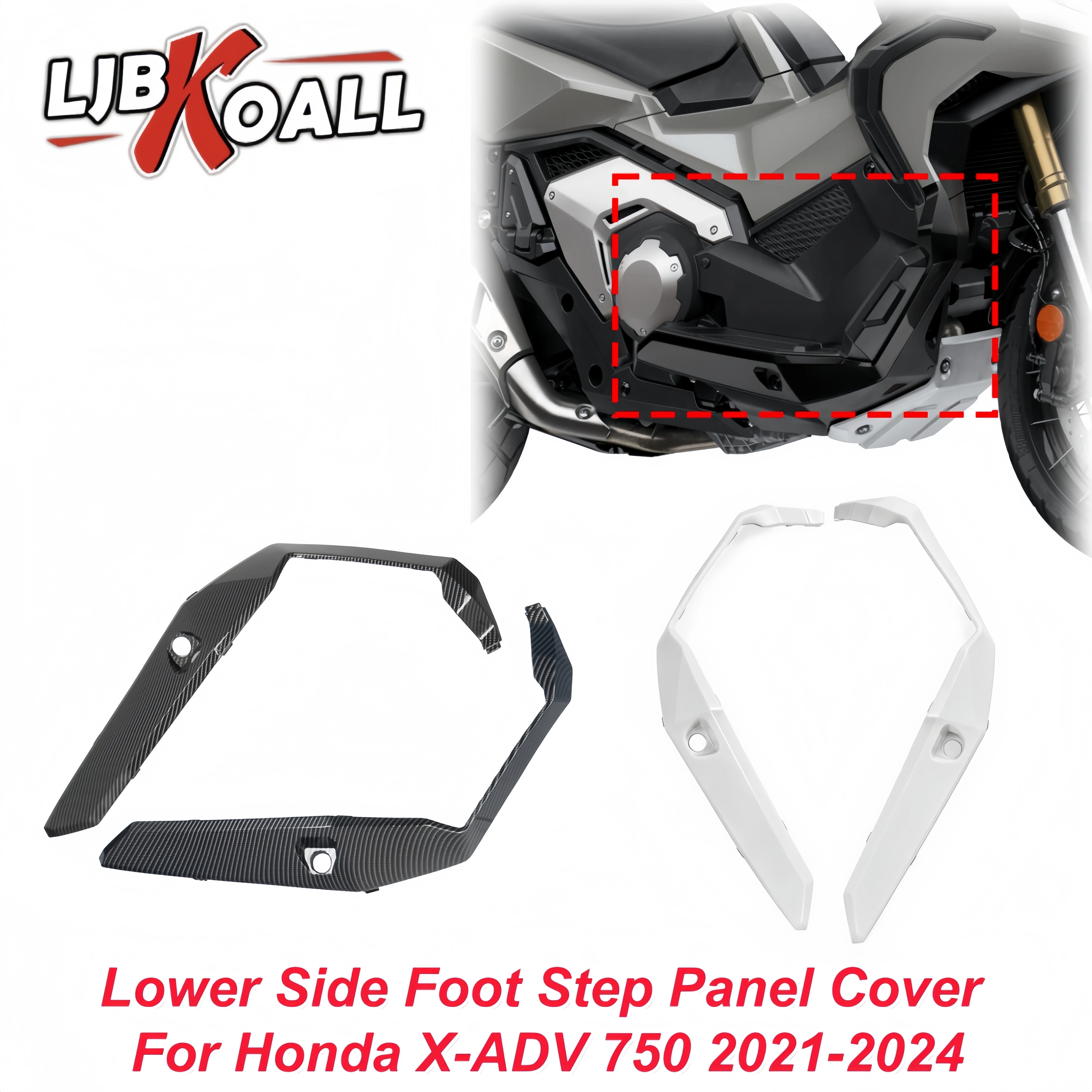 

For Honda X-ADV 750 2021-2024 Lower Side Foot Step Panel Cover for XADV750 XADV 750 Front Driver Pedal Side Cover Fairing Kits