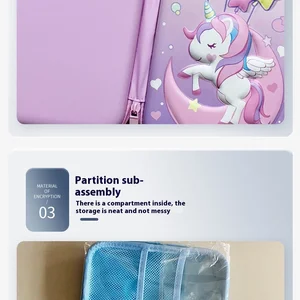 Eva Unicorn Pencil Case Case, süße Mädchenschreibungsschachtel, Farbstiftbox, Student Pen Case, Schulpraxis, iPad, 3d 12 Hauptverkäufe Girl Girltür - №8