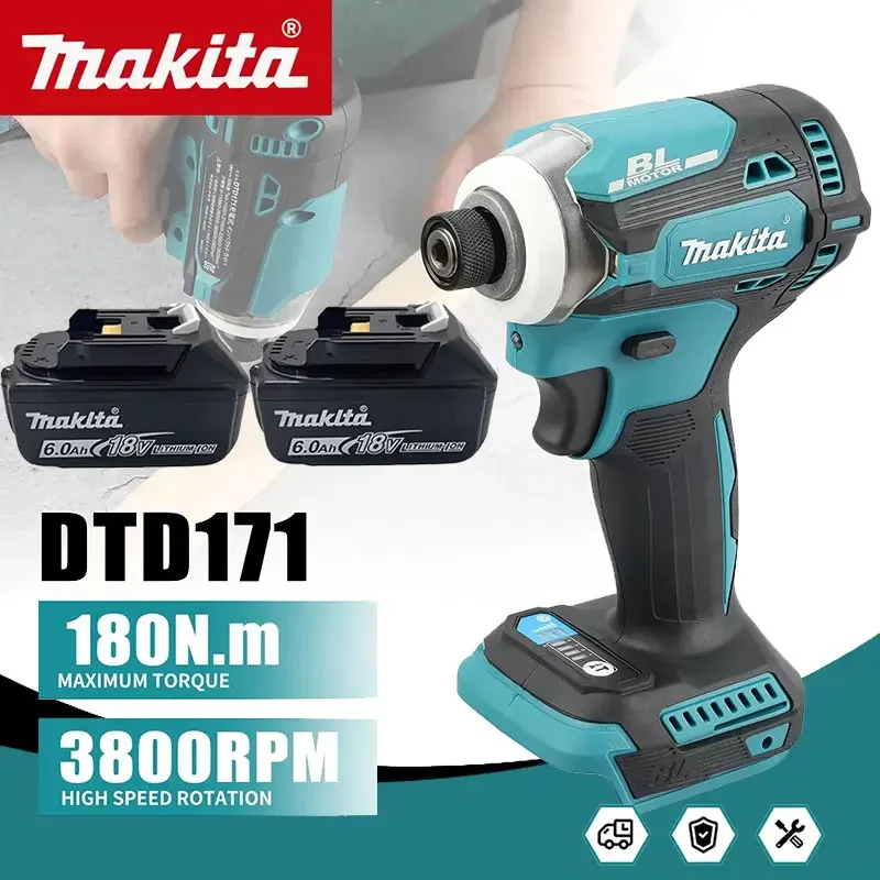

Makita DTD171 18V Brushless Impact Driver Cordless Electric Screwdriver for Construction Home Repair Lithium Battery Power Tool