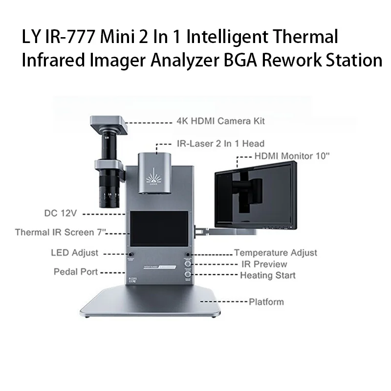 

LY IR-777 2 In 1 Intelligent Thermal Infrared Imager Analyzer BGA Rework Station Built-in Laser Heating De-soldering Function