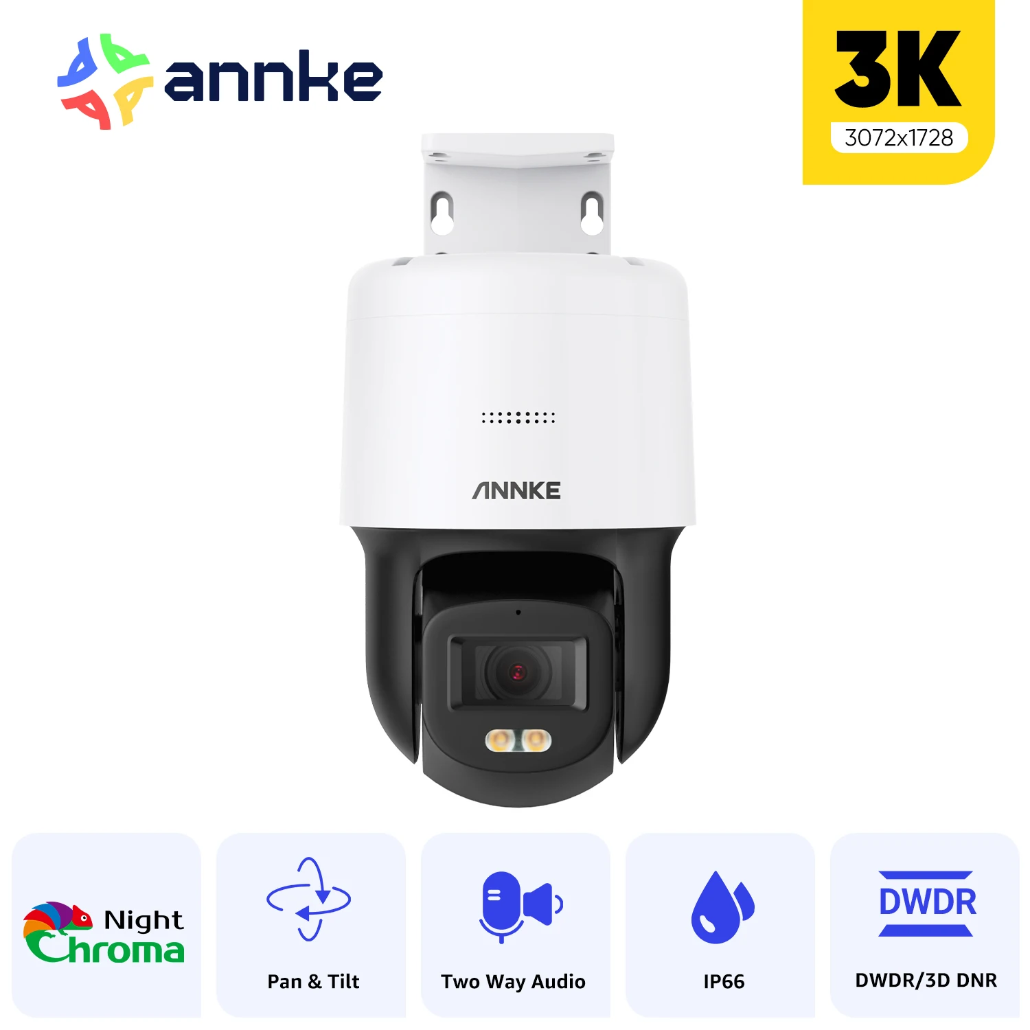 

ANNKE 3K PoE Dome Security Camera System with H265+ Audio Record 100 ft Night Vision 5MP IP Camera