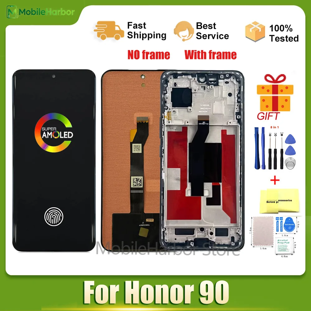 6.7'' OEM 120Hz AMOLED for Honor 90 5G REA-AN00 REA-NX9 REA-AN00, REA-NX9 Touch Screen LCD Digitizer With Frame Assembly