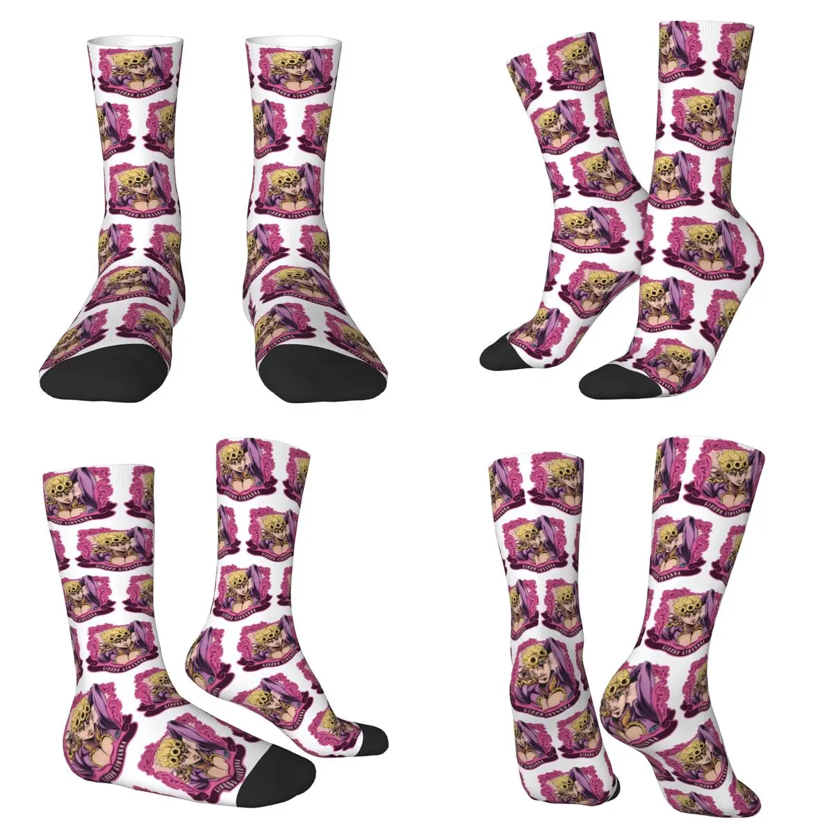 

Носки The Strongest Stand Of All Time Jojo Bizarre Adventure, чулки в стиле Харадзюку, всесезонные длинные носки, аксессуары для мужчин и женщин