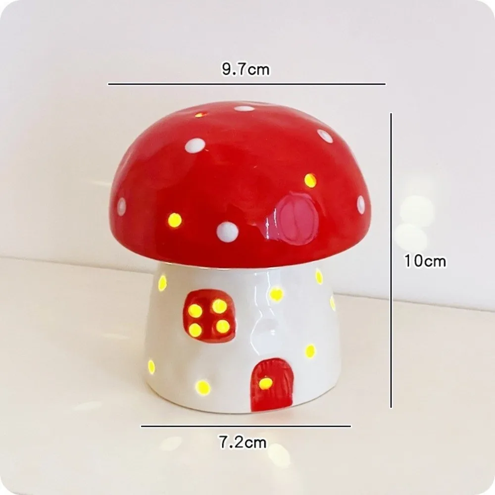 

Table Decor Lamp Mushroom Night Light Eye Protection Sleeping Bedside Night Light Nordic LED Ceramic Night Light Girl Heart