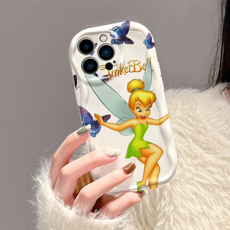 Disney-Tinker Bell Art Phone Case, Wave Oil Funda, adequado para Apple iPhone 15 14 13 12 11 XS XR X Pro Max Plus