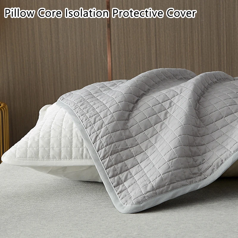 New【1Pc Comfortable Cotton Clip Pillow Cover Isolation Layer Anti Mite Pillow Core Protection Head Oil Waterproof Pillowcase】