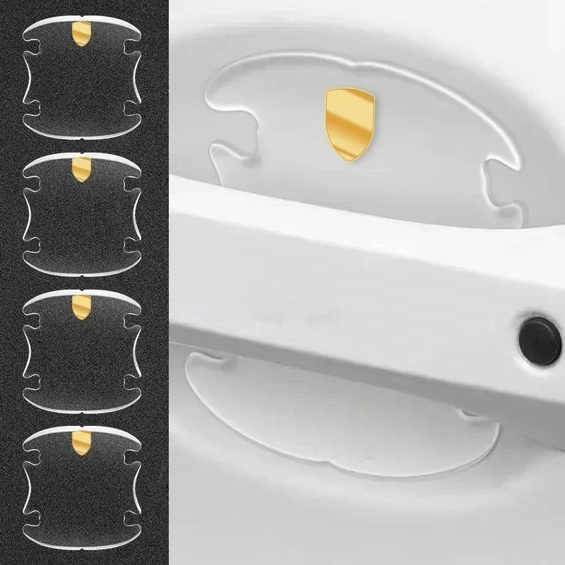 4 шт. защитная пленка на дверную ручку автомобиля, наклейки для Porsche Panamera Cayenne Macan 911 718 Boxster Taycan Cayman Carrera GT