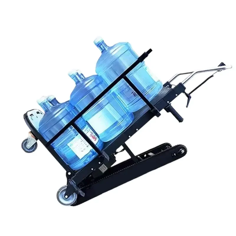 Electric Power Foldable Four-Wheel Stair Climber Machine Lithium Battery Crawler Transport Cargo Dolly Cart OEM Tools