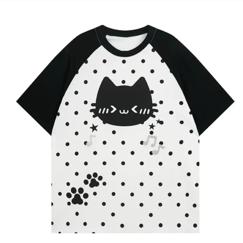 

Kawaii Emo Y2k Топы Женская футболка Блузка Ретро футболки Дизайн Harajuku Мода Субкультура Уличная одежда Японская летняя мода 2025