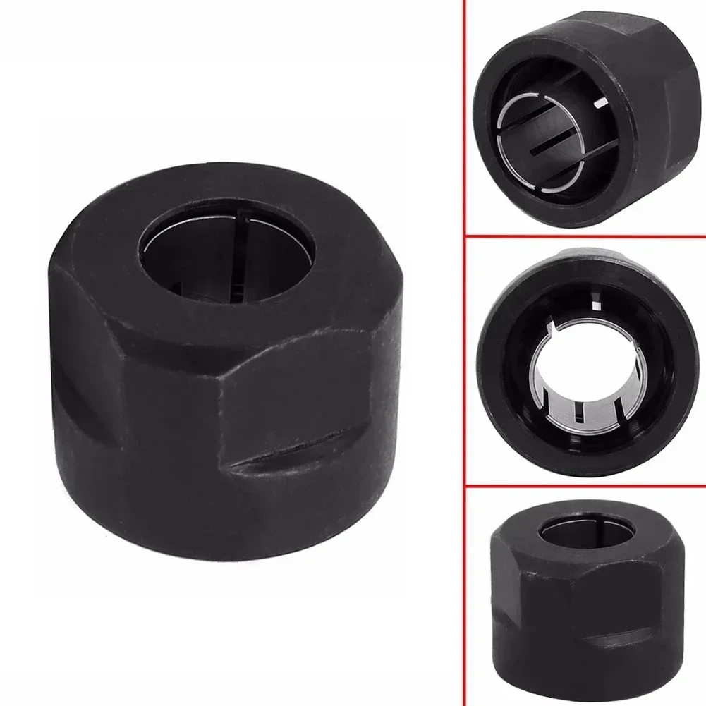 1 peça de porca de pinça preta peças de roteador de mergulho 12.7mm furo central para makita 3612 peças de ferramentas elétricas 21*27mm