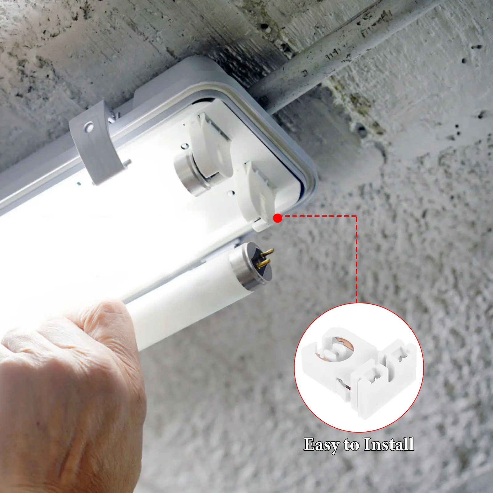 

30pcs Fluorescent Non Shunted Tombstones Lamp Holder Bracket Light Socket Replacement Led Tube Holder Energy Efficient Easy