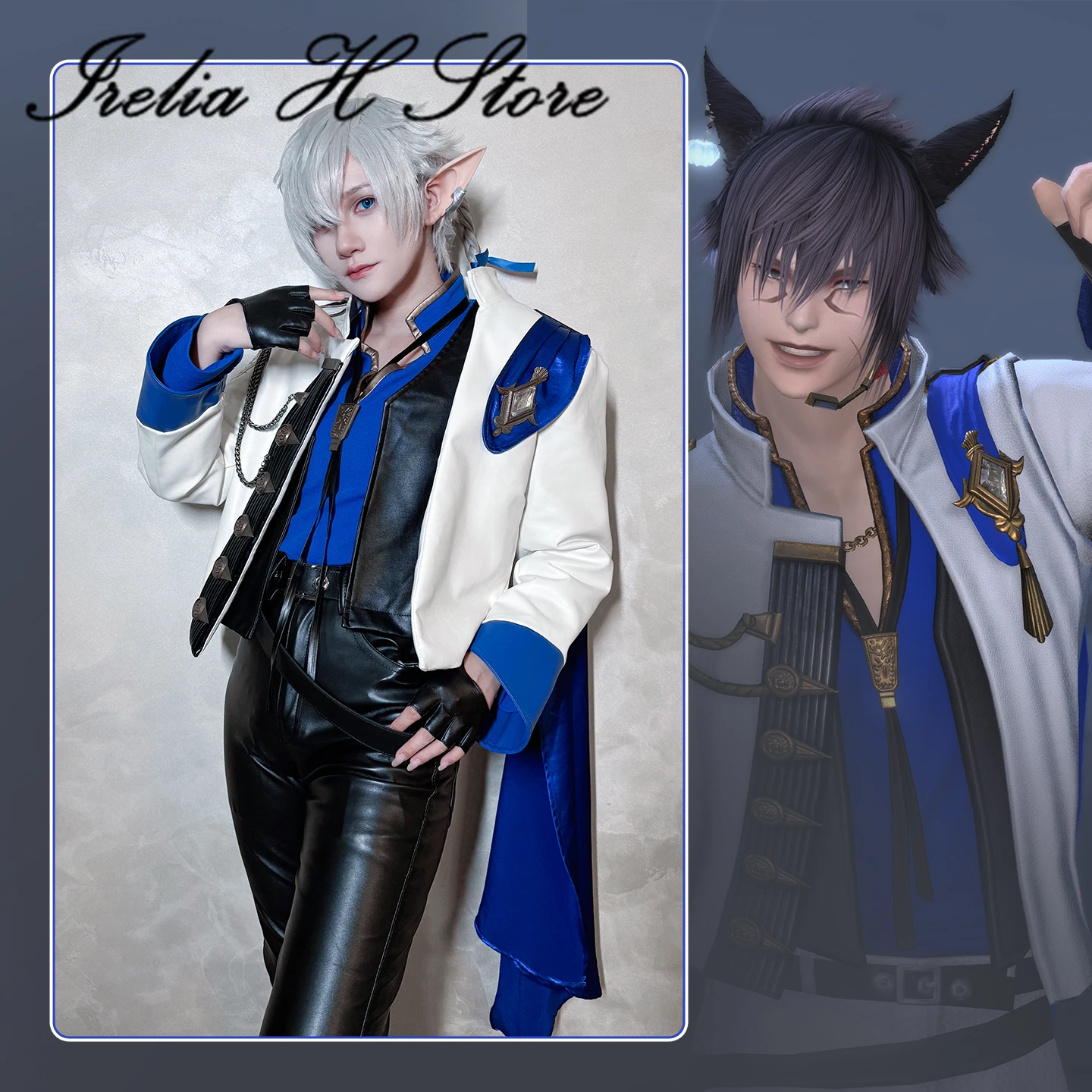 Irelia H Store FF14 مجموعة بتلر أزياء تنكرية سترة معطف السراويل لعبة #4