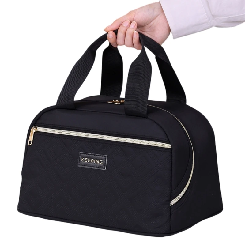 H3CB Large Capacity Insulated Lunch Bag Thermal Handbag For Work School Picnics Easy To Clean Lightweight Storage Bag