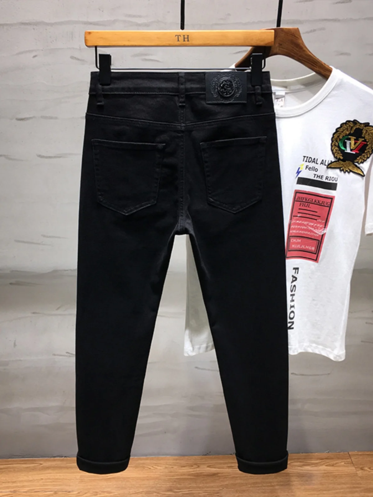 

Мужские джинсы Bla Slim Fit, эластичные, прямые, из хлопкового стрейч-денима, средней посадки, осенне-зимние, длинные брюки, комплект из девяти предметов