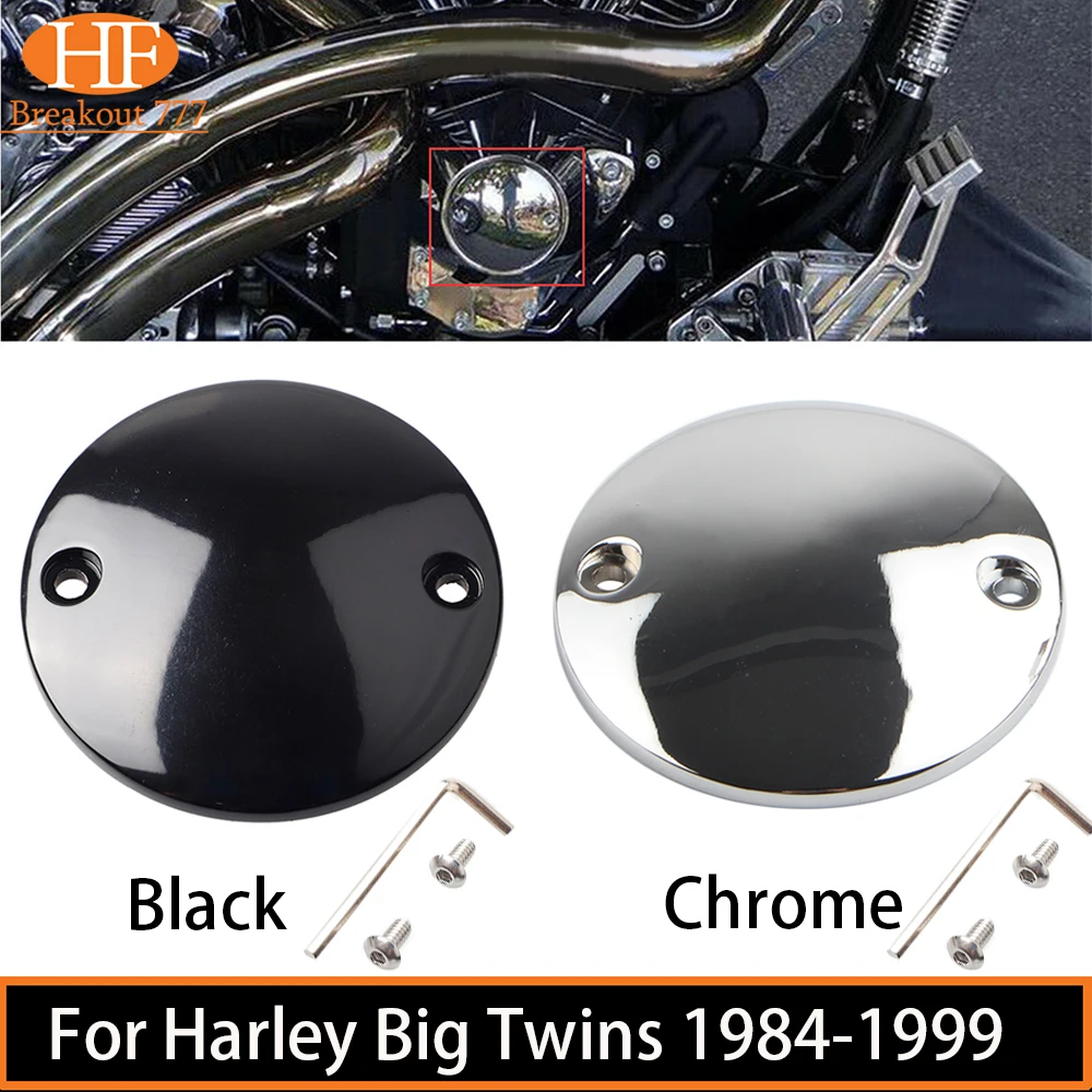 

2 Hole Timer Ignition Points Cover Dome Points Cover Black Chrome Aluminum For Harley Big Twins 1984-1999 Sportsters 1972-2003