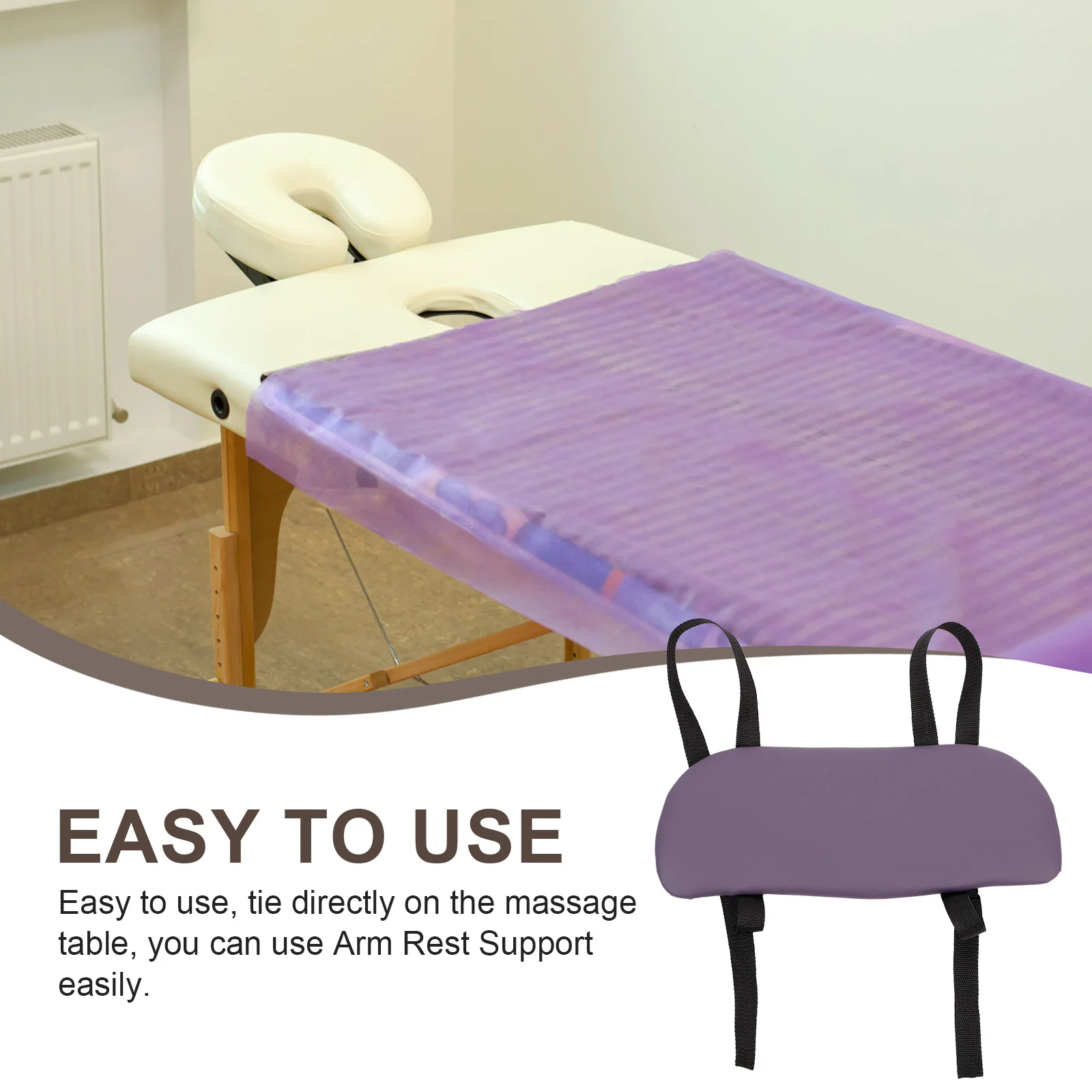 

Universal Armrest Support For Massage Table Pu Sponge Material Comfortable Ergonomic Design Hanging Shelf Practical