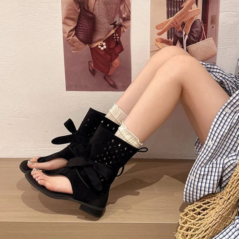 Imagen 7: Sandalias de Mujer Estilo Francés, Retro Coreano, Novedad de Verano, Botines con Tacón Ultrafino y Punta Descubierta
