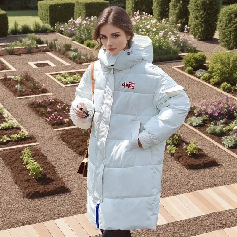 

2025 Winter Women's Long Cotton Jacket Female Hooded Thicken Warm Parkas Women's Casual Loose Coats Women's Clothing 2025 2025