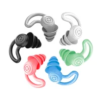 Tapones para los oídos reutilizables, silicona suave, adecuados para una variedad de escenarios Tapones para los oídos de silicona de 3 capas para nadar