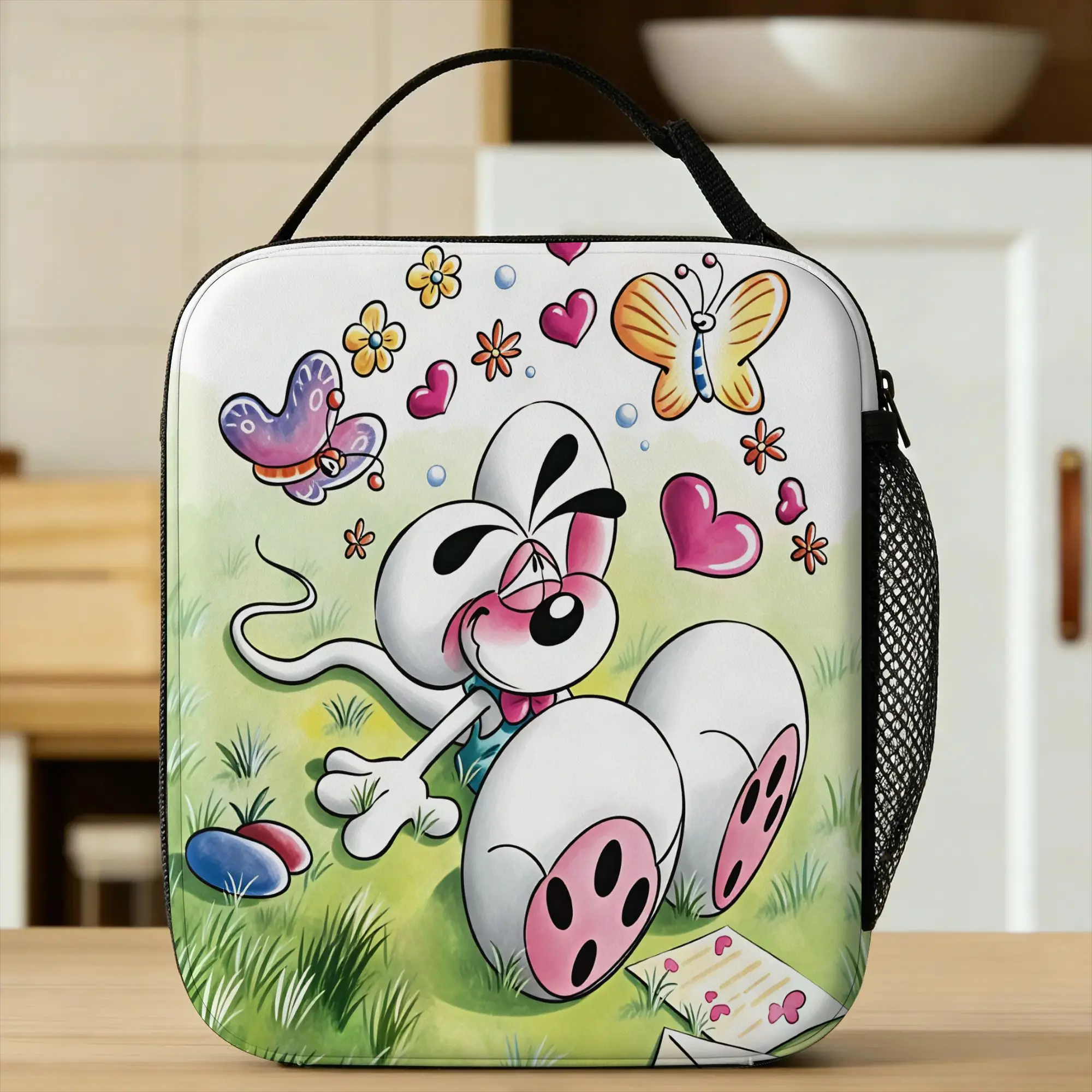 Cartoon D-Diddl Lunch Bag  Fun Lunch Box Travel Portable Tote Food Bags For Women Oxford Graphic Cooler Bag
