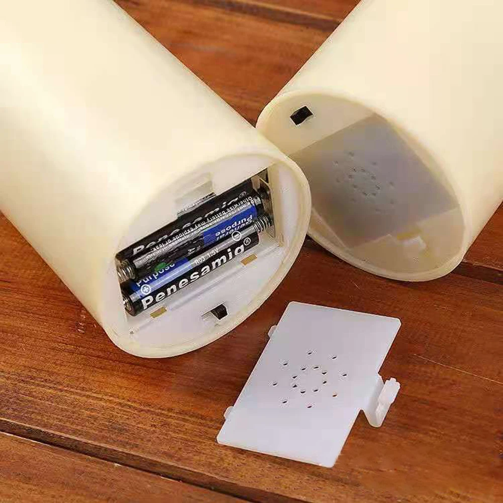 1개 LED 캔들 라이트, 예수 그리스도 캔들 램프 LED 티라이트 플라스틱 기둥 깜박이는 무불꽃 캔들 라이트 배터리 작동