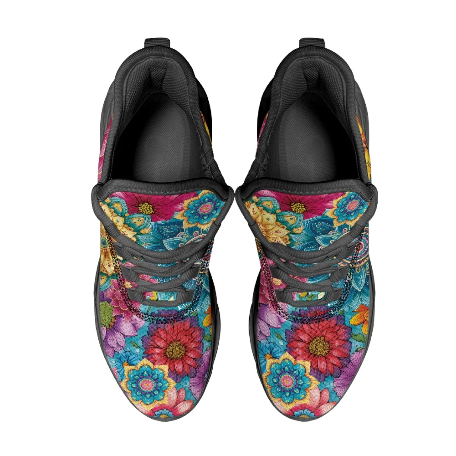 PENSTROLL Flowers Pattern Mens Running Shoes Running Blade Sneakers for Athletes Lightweight Athletic Shoes