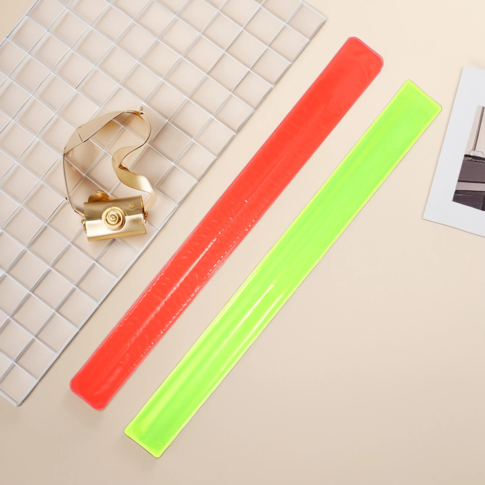 

12 Pcs Reflective Slap Bracelets High Visibility Safety for Night Running Cycling Selfwrapping Comfortable Fitness Shaping