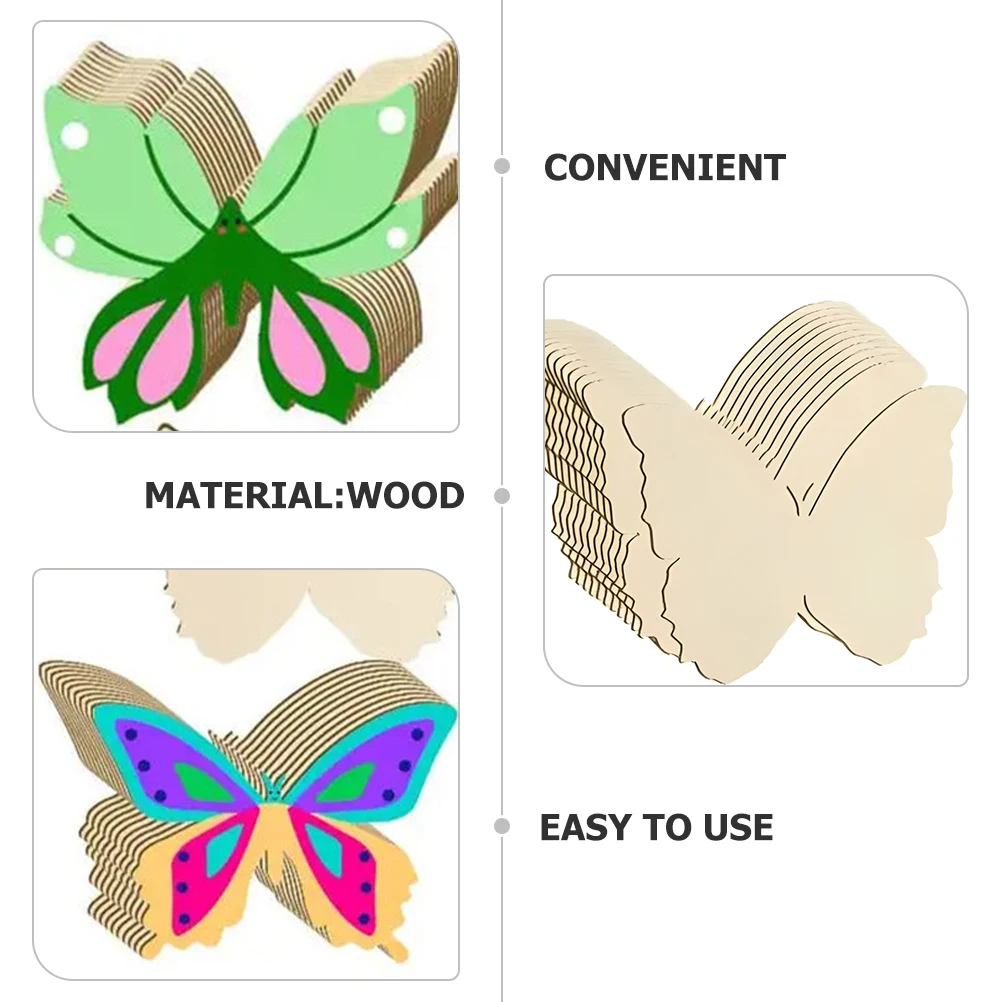 

48 Pcs Wooden Butterfly Shapes Diy Hanging Crafts Unfinished Wood Chips Blank Graffiti Slices Home Decor Supplies