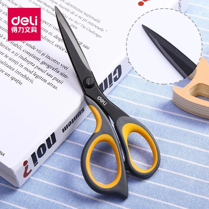 

Deli 6027 Scissors tijeras 175mm Alloy Stainless Steel Anti Stick Stationery Office Student DIY Hand Craft School Tool Supplies