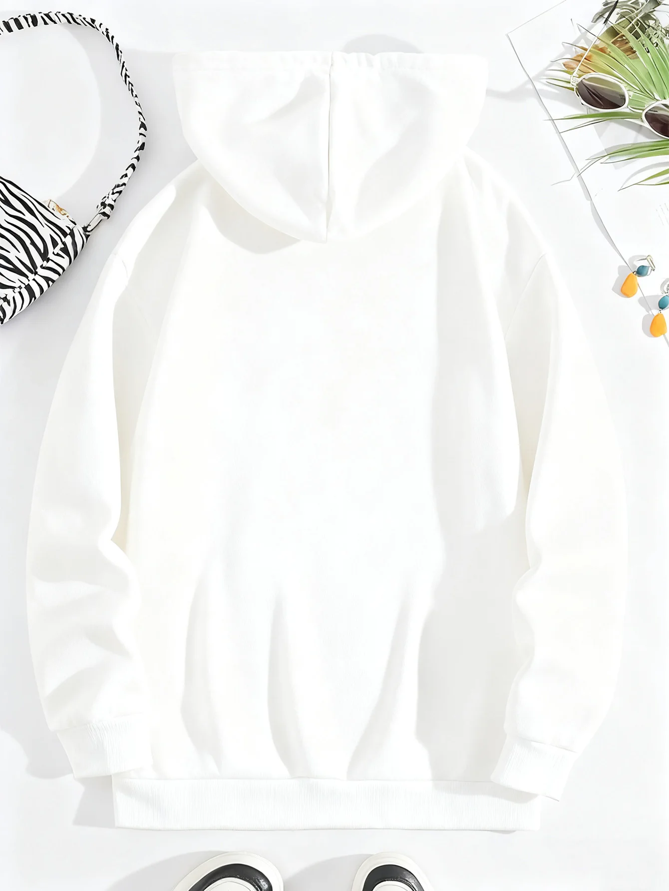 هوديي بجيب الكنغر مطبوع عليه حروف ورسومات، سويت شيرت كاجوال برباط بأكمام طويلة، ملابس نسائية