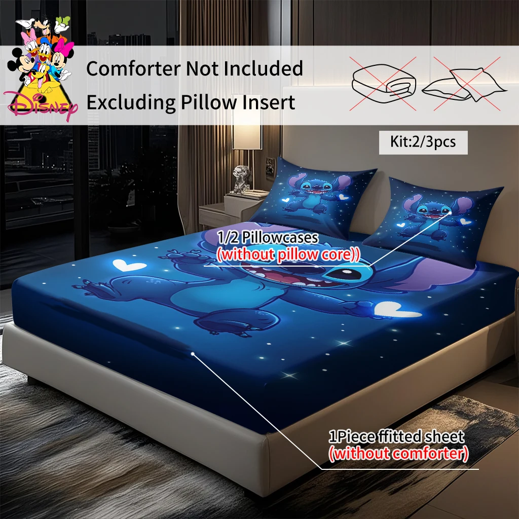 2/3 قطعة مجموعة أوراق ديزني ستيتش المجهزة ضوء النجوم القلب الكرتون الطباعة الرقمية غرفة نوم احتفالية وديكور عنبر مريح