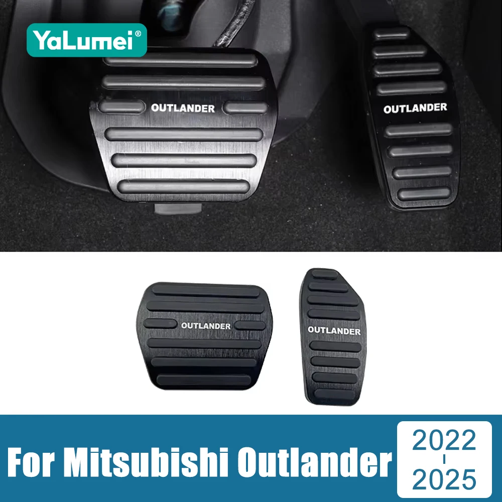 

For Mitsubishi Outlander 4 GM GN PHEV 2022 2023 2024 2025 Aluminum Car Gas Fuel Accelerator Brake Pedals Cover Non-Slip Trim Pad