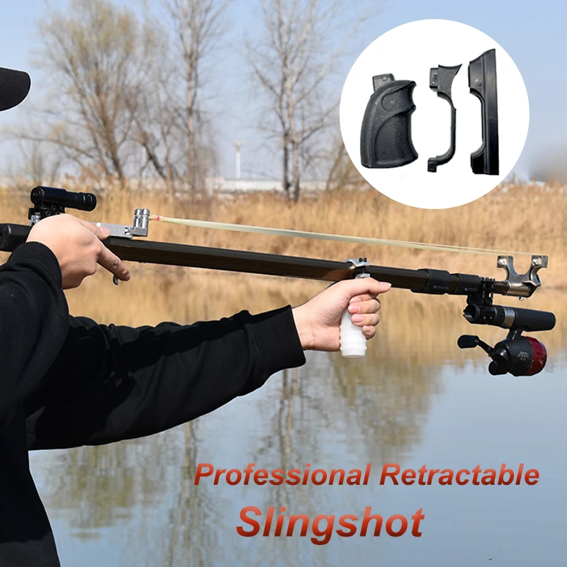 Professional Retractable Rubber Band Slingshot Metal Slingshot Set Laser Shooting Long Slingshot Powerful Steel Ball Sling