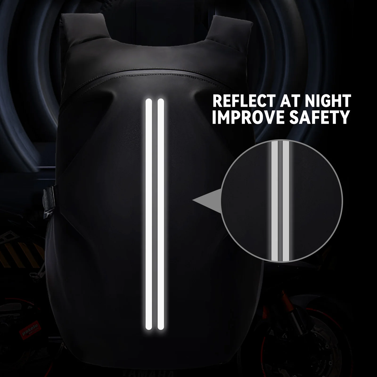 50L Motorcycle Backpack Large Multifunctional Backpack for Motorcyclists Waterproof Helmet Bag Reflective Bicycle Travel Bag