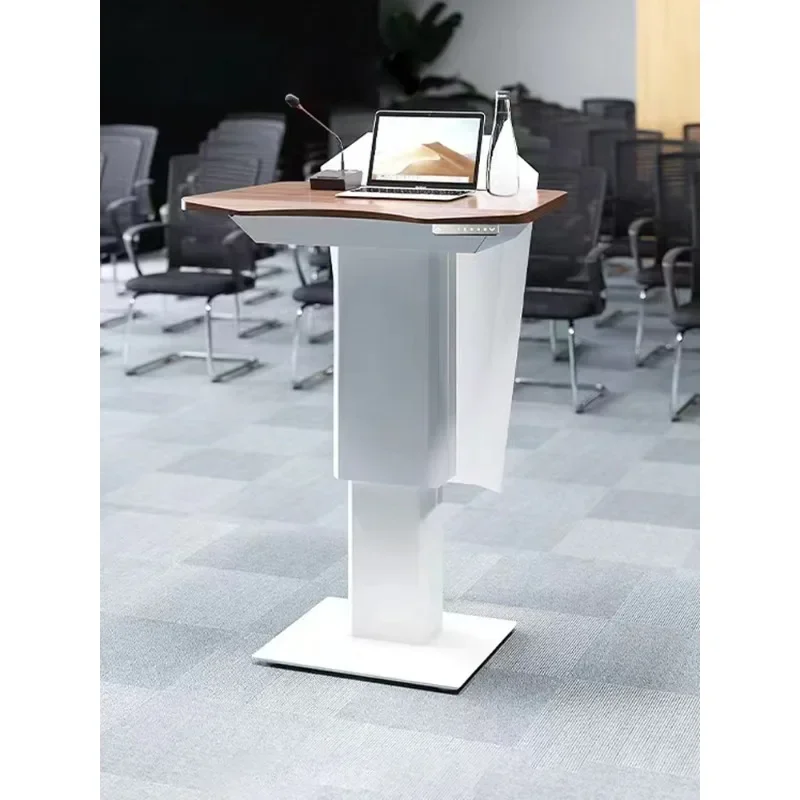Electric lifting lectern, conference speech, simple and modern welcome desk, reception desk, shopping guide desk