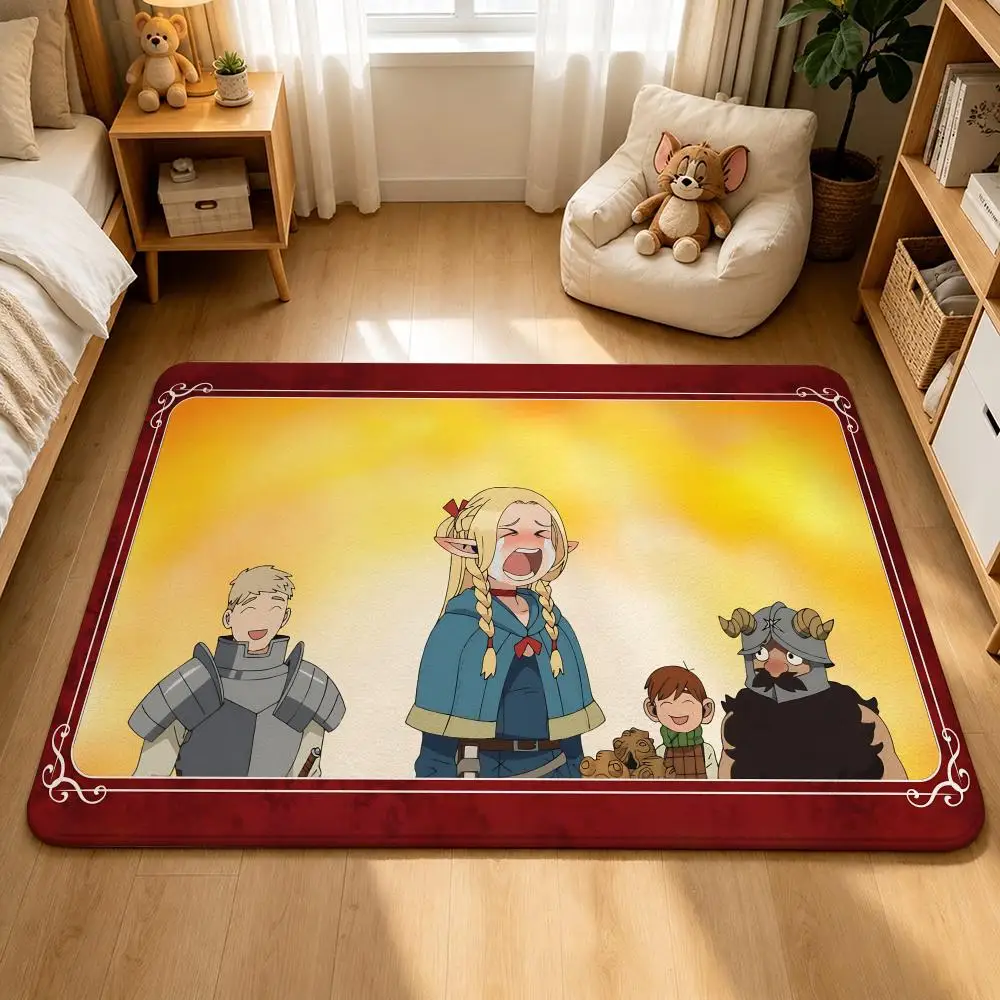 Delicious in DungeonS Anime Floor Mat - Absorbent Non-Slip Shower Foot Mat Bedside Carpet Entrance Doormat Soft